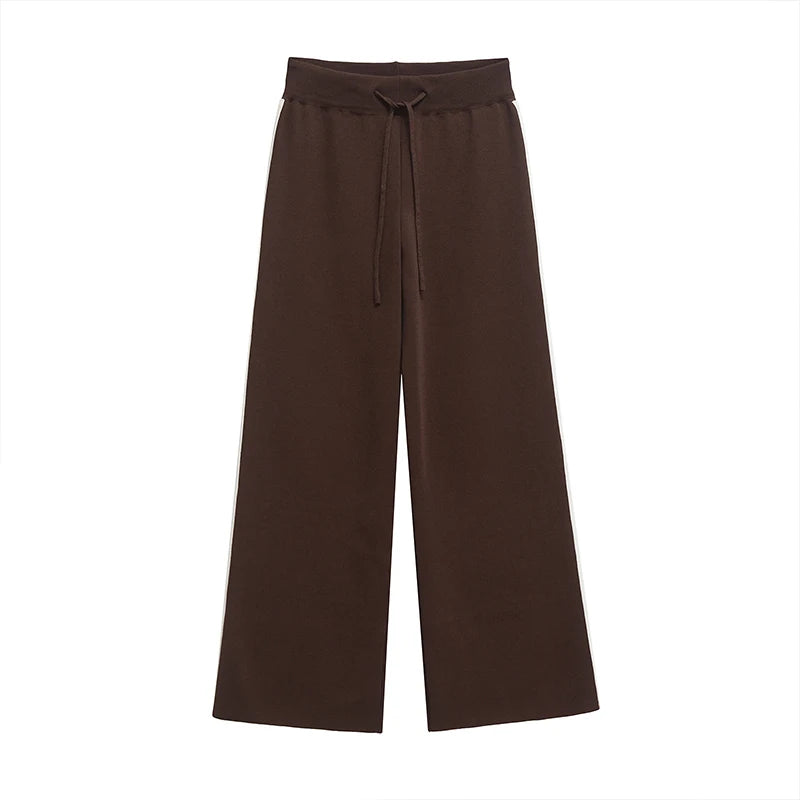 Women's Loungewear Set Zip Neck Long Sleeve Wide Leg Pants – Road Trip
