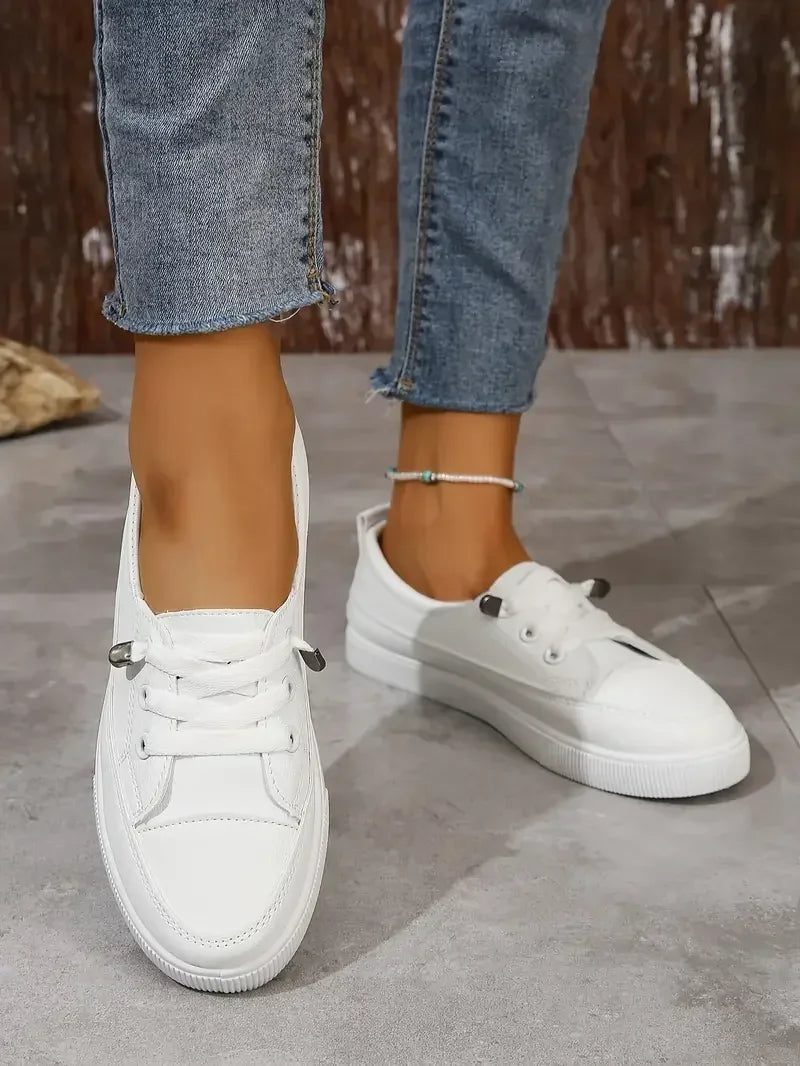 Women's Low Top Sneakers Closed Toe Lace Up – Night Out