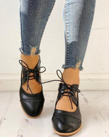 Women's Mary Jane Pumps Lace Up Block Heel Round Toe Cutout – Going Out