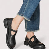 Women’s Mary Jane Shoes Buckle Strap Round Toe Brogue Detail – Office Workshops