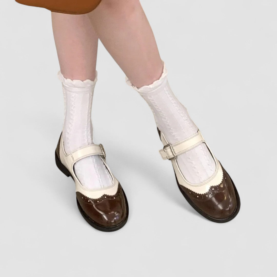 Women's Mary Jane Shoes Buckle Strap Round Toe Low Heel – Going Out