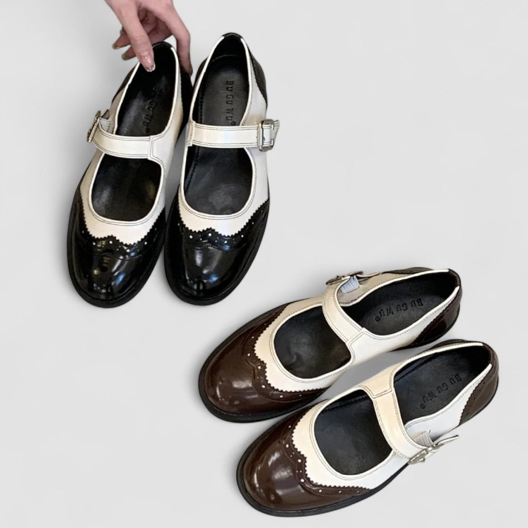 Women's Mary Jane Shoes Buckle Strap Round Toe Low Heel – Going Out
