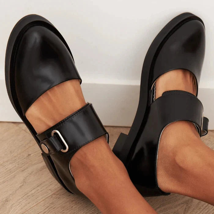 Women's Mary Jane Shoes Buckle Strap Round Toe Low Heel – Office Days