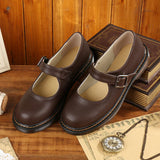 Women's Mary Jane Shoes Closed Toe Buckle Strap Raised Sole – Casual Wear