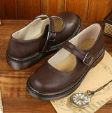 Women's Mary Jane Shoes Closed Toe Buckle Strap Raised Sole – Casual Wear
