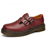 Women's Mary Jane Shoes Closed Toe Double Buckle Strap Raised Sole – Casual Wear