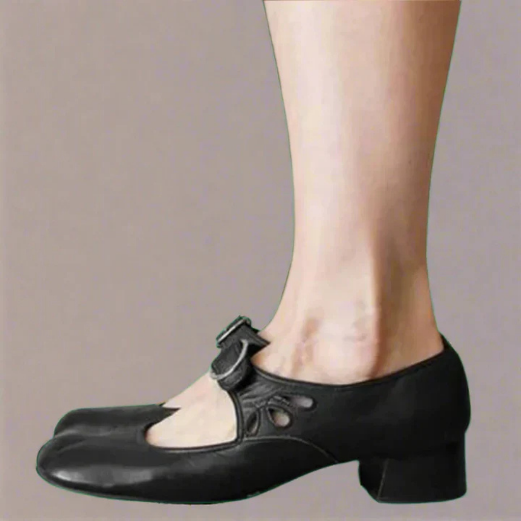 Women's Mary Jane Shoes Round Toe Buckle Strap Low Block – Daytime Outings