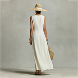 Women's Maxi Dress Asymmetric Overlay Sleeveless – Vacation Dinner