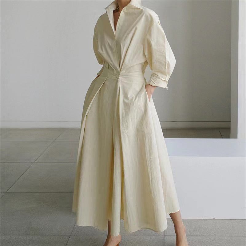 Women's Maxi Dress Collared V Neck Elbow Sleeve – Daytime Events