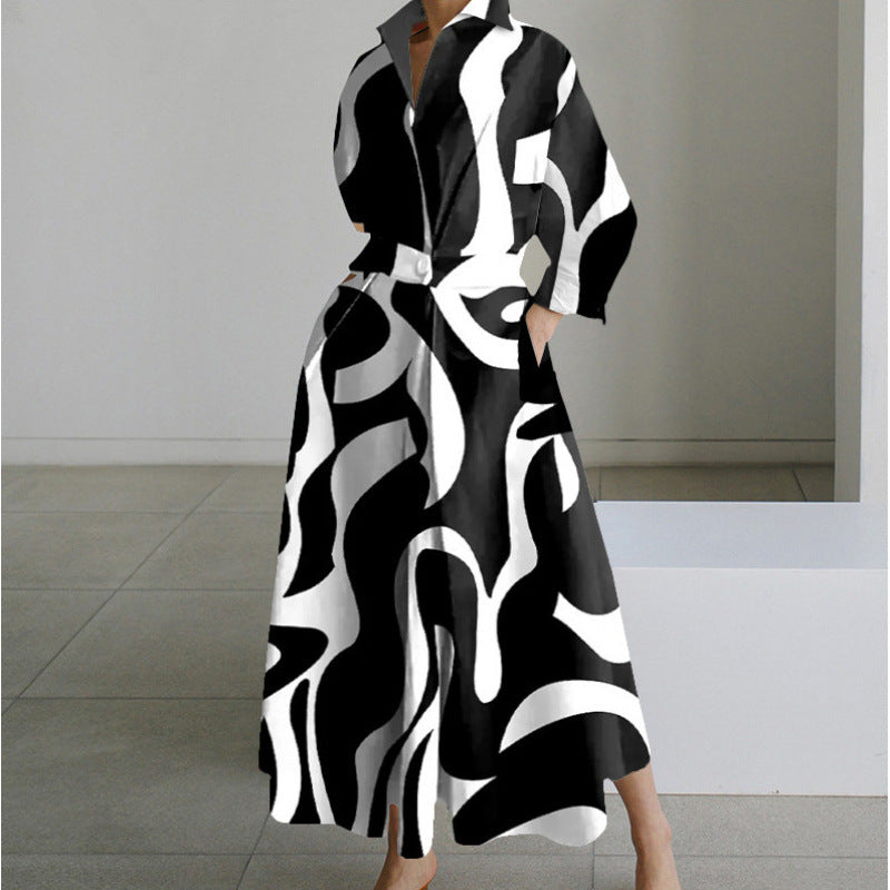 Women's Maxi Dress Collared V Neck Elbow Sleeve – Daytime Events