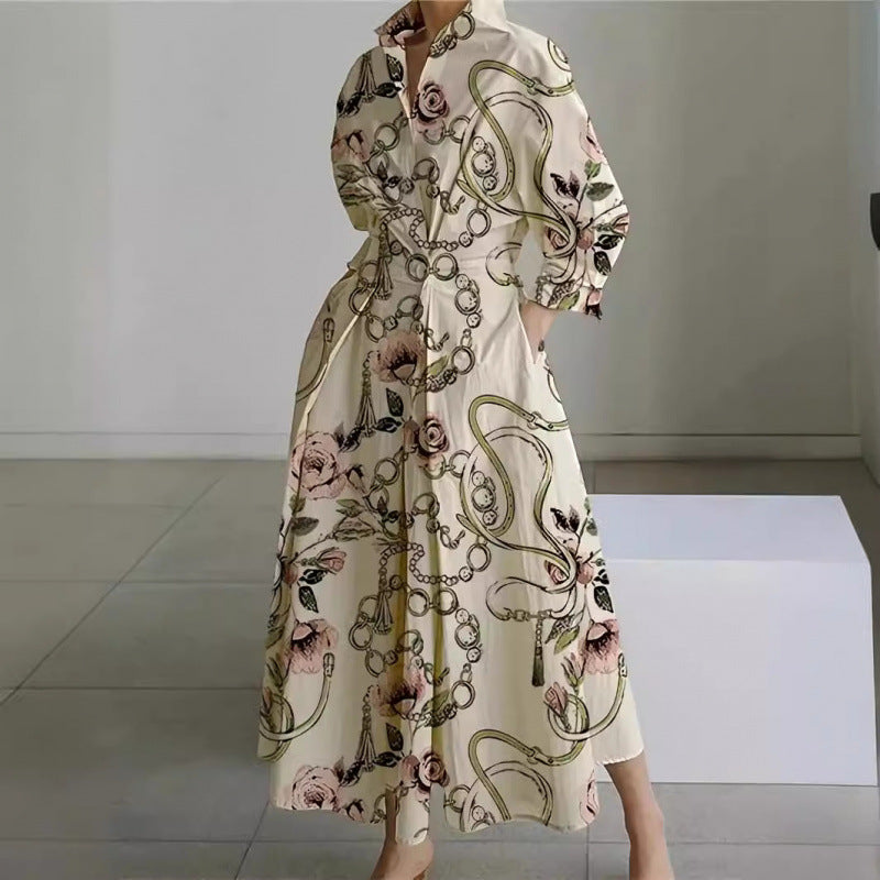 Women's Maxi Dress Collared V Neck Elbow Sleeve – Daytime Events
