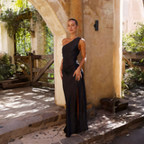 Women's Maxi Dress One Shoulder Sleeveless – Wedding Guest