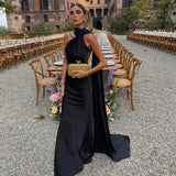 Women's Maxi Dress Scarf Neck Sleeveless – Wedding Guest