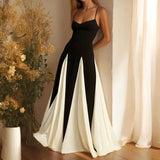 Women's Maxi Dress Spaghetti Strap Panel Skirt – Wedding Guest Party