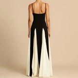 Women's Maxi Dress Spaghetti Strap Panel Skirt – Wedding Guest Party