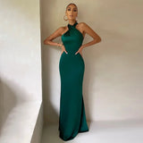Women's Maxi Dress Twist Neck Sleeveless – Wedding Guest