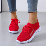 Women's Mesh Knit Sneakers Lace Up Thick Sole – Everyday Sport Style