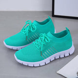 Women's Mesh Knit Sneakers Lace Up Thick Sole – Everyday Sport Style