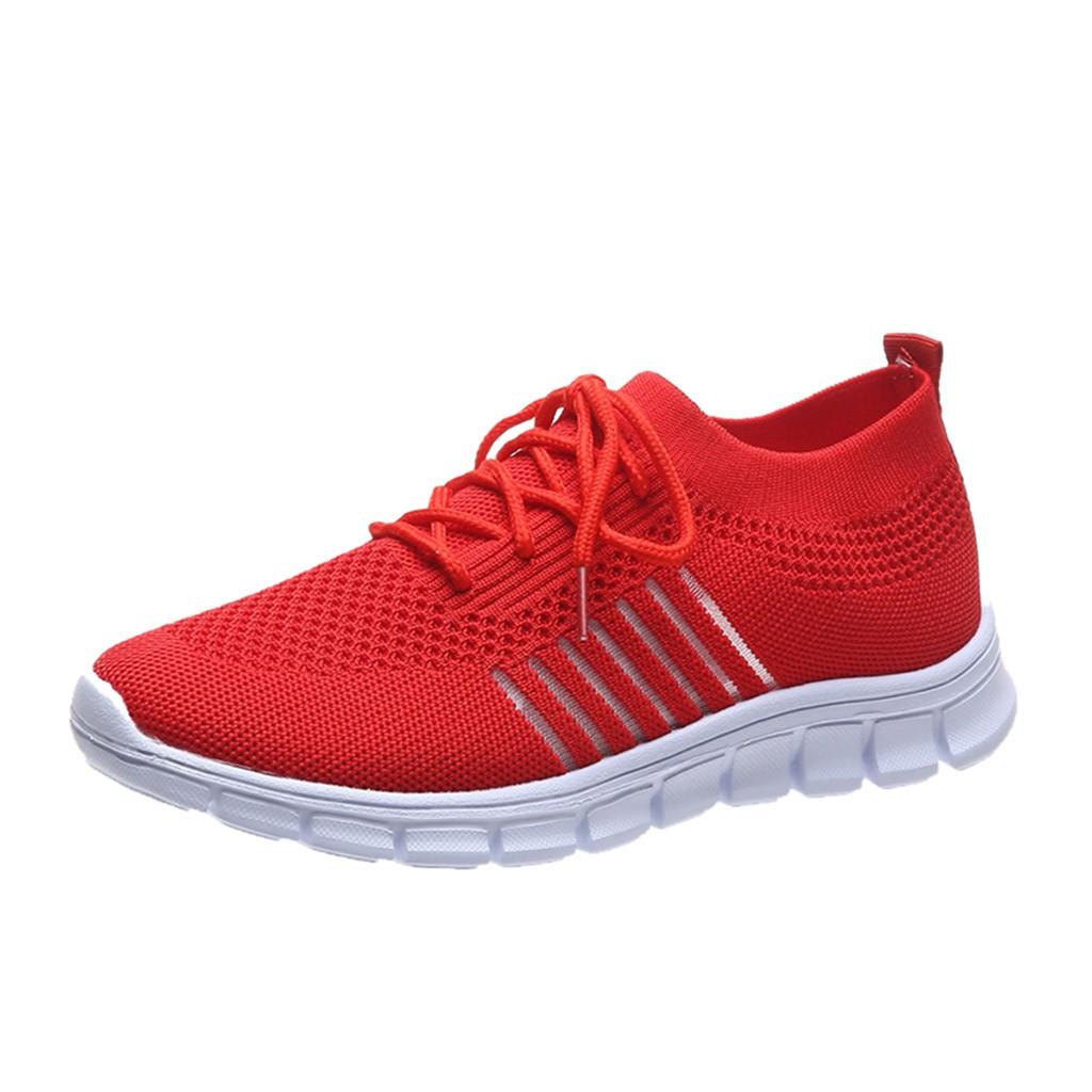Women's Mesh Knit Sneakers Lace Up Thick Sole – Everyday Sport Style