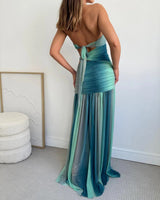 Women's Mesh Maxi Dress Strapless Cut-Out A-Line – Weddiing Guest