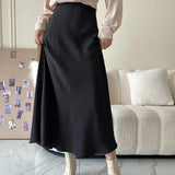 Women's Midi Skirt High Waist A Line – Casual Wear