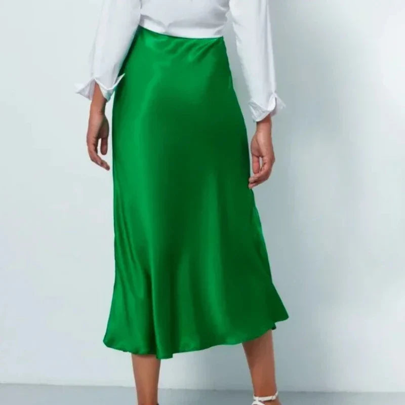 Women's Midi Skirt High Waist A Line – Casual Wear