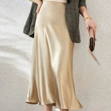Women's Midi Skirt High Waist A Line – Casual Wear