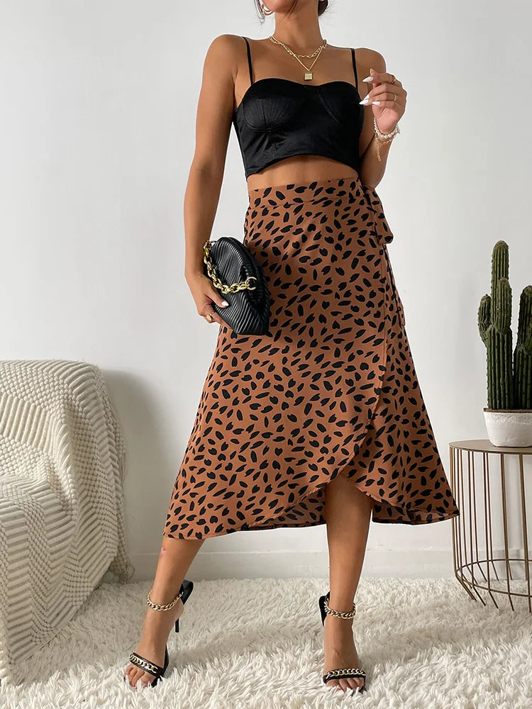 Women's Midi Skirt High Waist Wrap – Garden Party