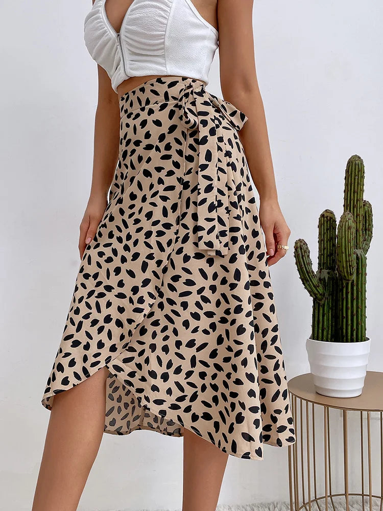 Women's Midi Skirt High Waist Wrap – Garden Party