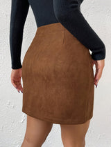 Women's Mini Skirt High Waist Side Zip – Office Wear