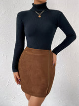 Women's Mini Skirt High Waist Side Zip – Office Wear