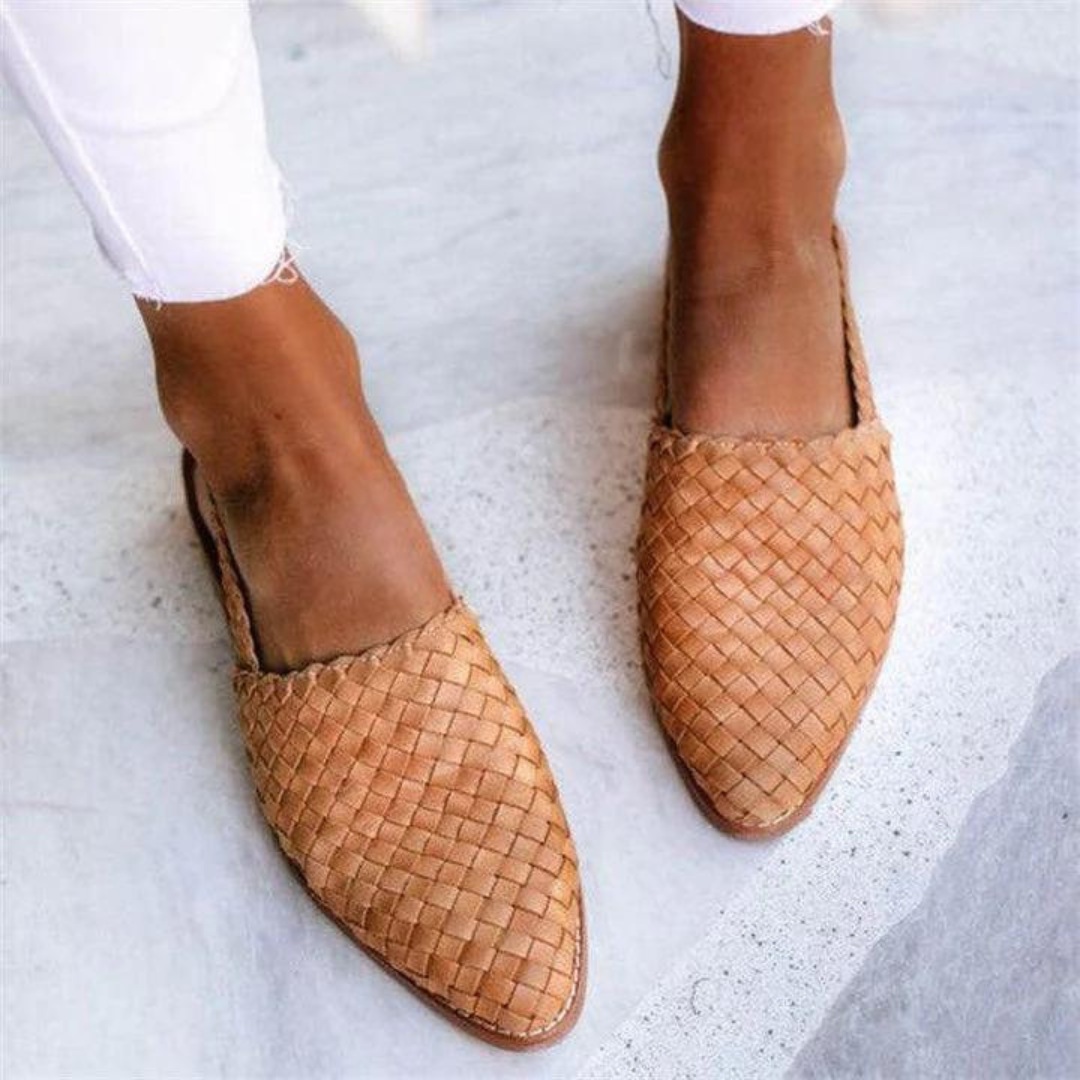 Women's Mule Loafers Woven Closed Toe Slip On Flat Sole – Everyday
