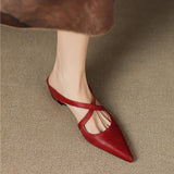 Women's Mule Shoes Pointed Toe Cross Strap Backless – Going Out