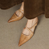 Women's Mule Shoes Pointed Toe Cross Strap Backless – Going Out