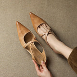 Women's Mule Shoes Pointed Toe Cross Strap Backless – Going Out