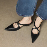 Women's Mule Shoes Pointed Toe Cross Strap Backless – Going Out