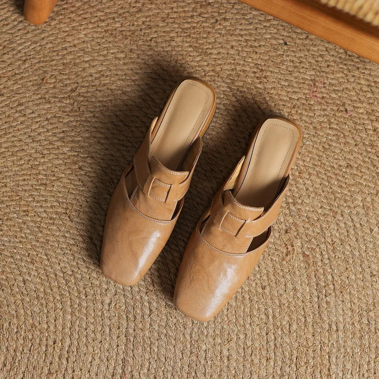 Women's Mule Shoes Square Toe Block Heel Backless – Going Out