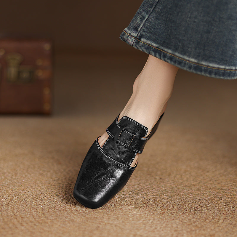 Women's Mule Shoes Square Toe Block Heel Backless – Going Out