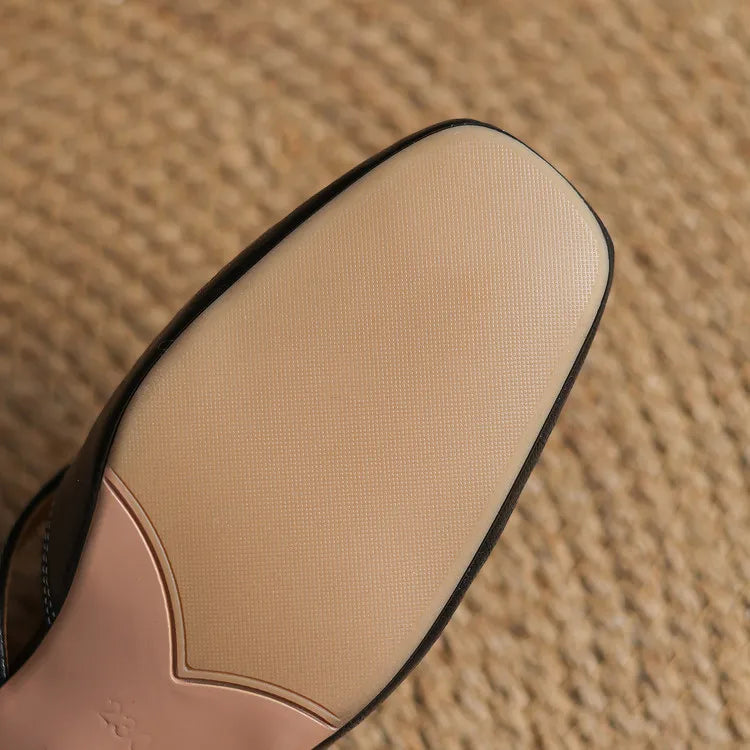 Women's Mule Shoes Square Toe Block Heel Backless – Going Out