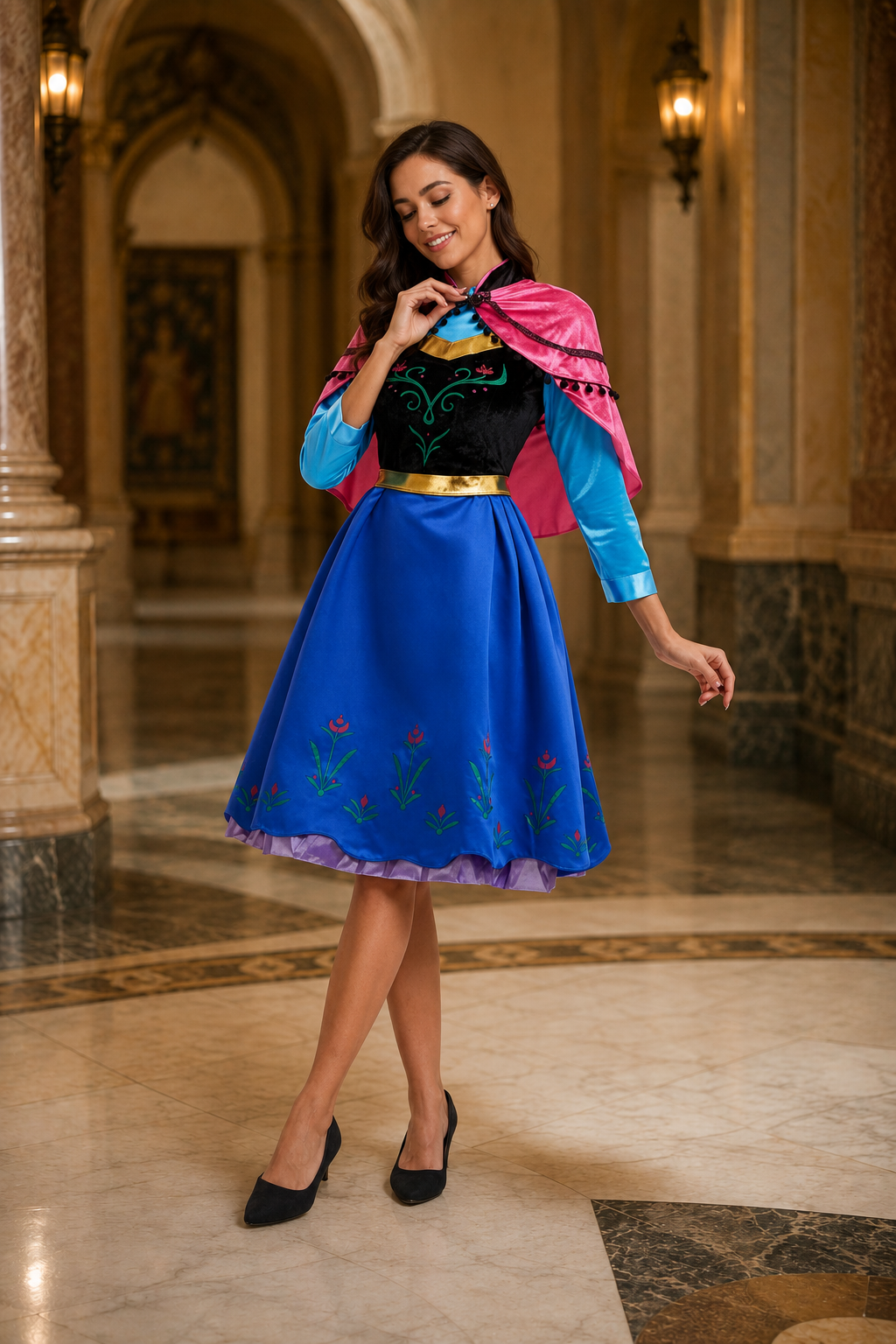 Women's Nordic Princess Costume Long Sleeve Shawl – Halloween Fantasy Event