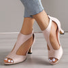 Women's Open Toe Cut Out Block Heels – Night Out