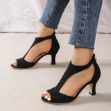 Women's Open Toe Cut Out Block Heels – Night Out