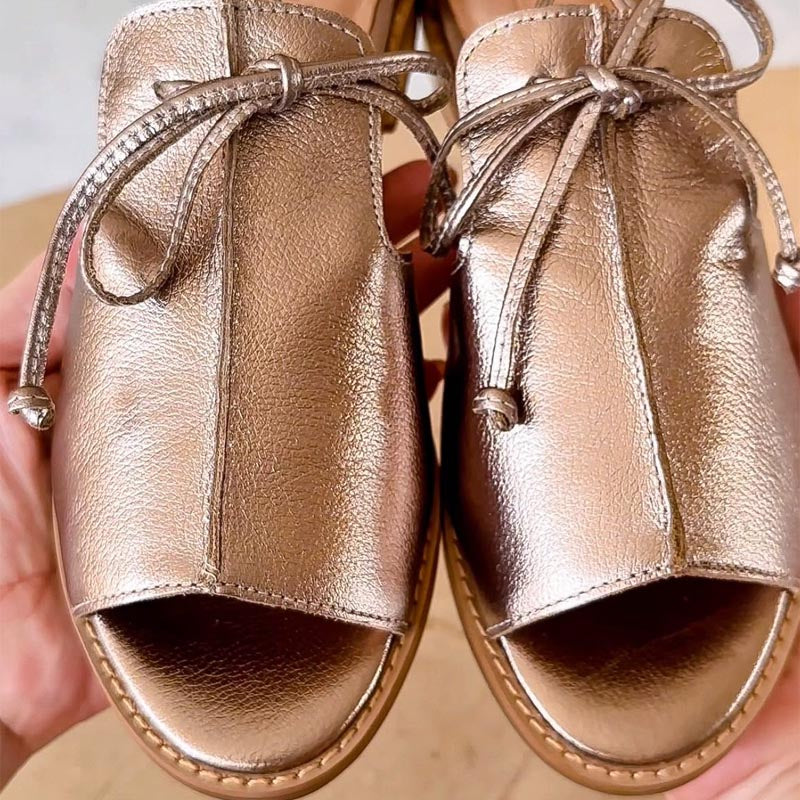 Women's Open Toe Flat Sandals Lace Tie Ankle Strap – Summer Casual