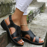 Women's Open Toe Wedge Sandals Side Cutout Slingback – Daytime Outings