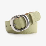 Women's Oval Buckle Belt Flat Strap – Office Wear