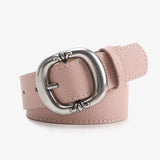 Women's Oval Buckle Belt Flat Strap – Office Wear