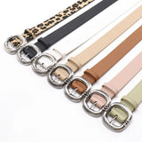 Women's Oval Buckle Belt Flat Strap – Office Wear