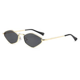 Women's Oval Sunglasses Angular Slim Frame Tinted Lens – Going Out