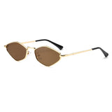 Women's Oval Sunglasses Angular Slim Frame Tinted Lens – Going Out