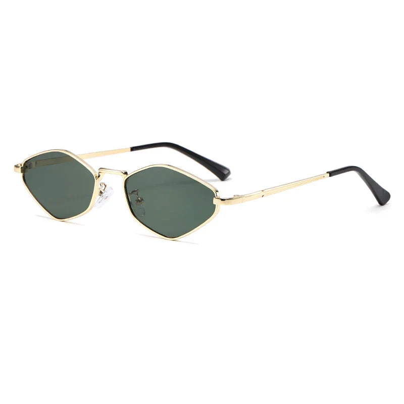 Women's Oval Sunglasses Angular Slim Frame Tinted Lens – Going Out
